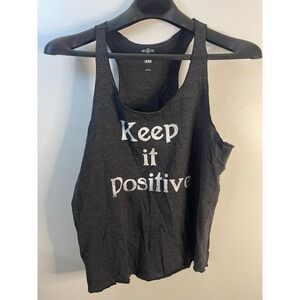Perfect Tank Womans Tank Top Size L "Keep It Positive"